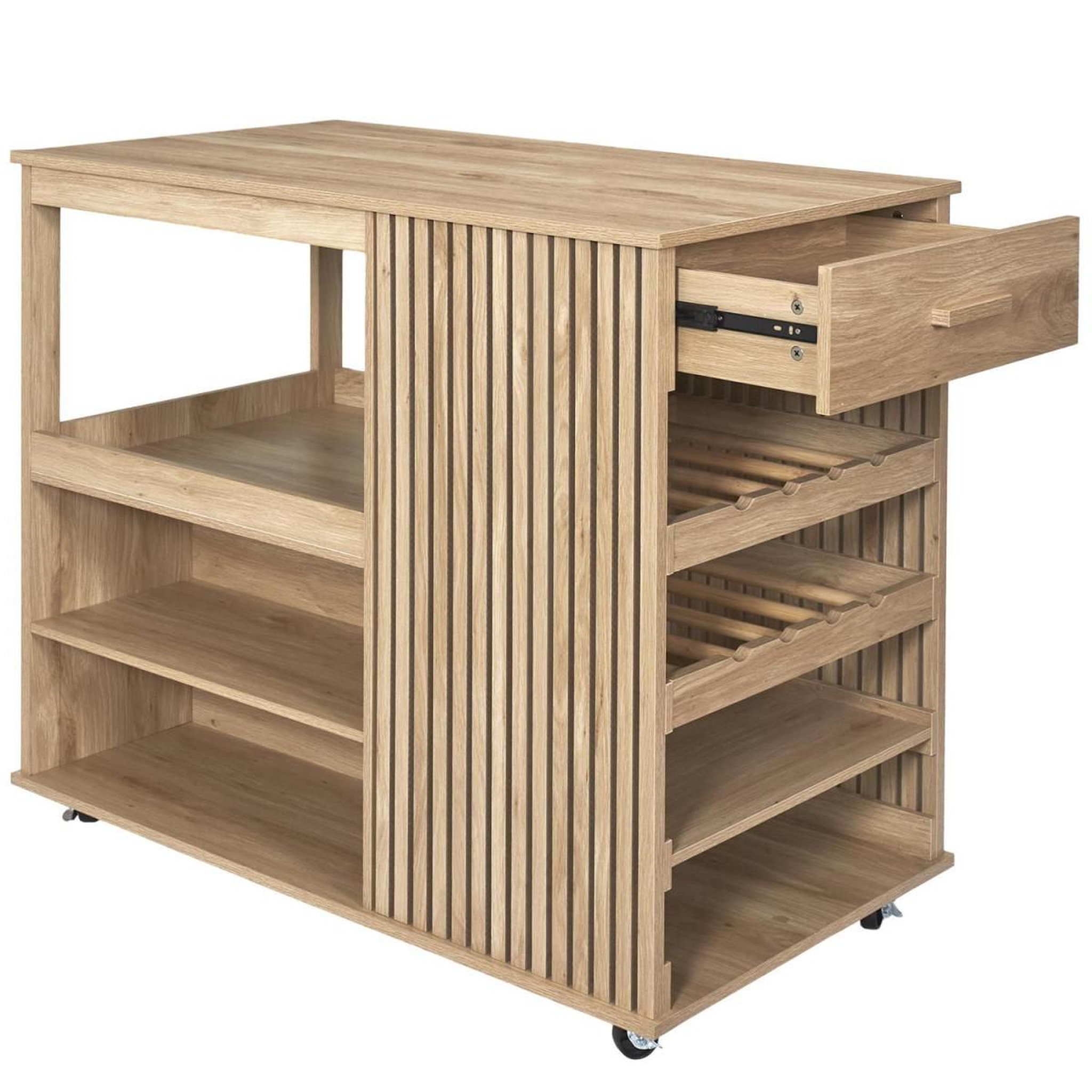 Voir la diapositive 5 : The Home Deco Factory Ilot de cuisine design  klaus  105cm marron