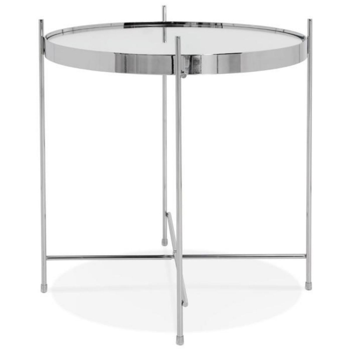 Paris Prix Table d'Appoint Ronde Pliable  Minois  45cm Argent