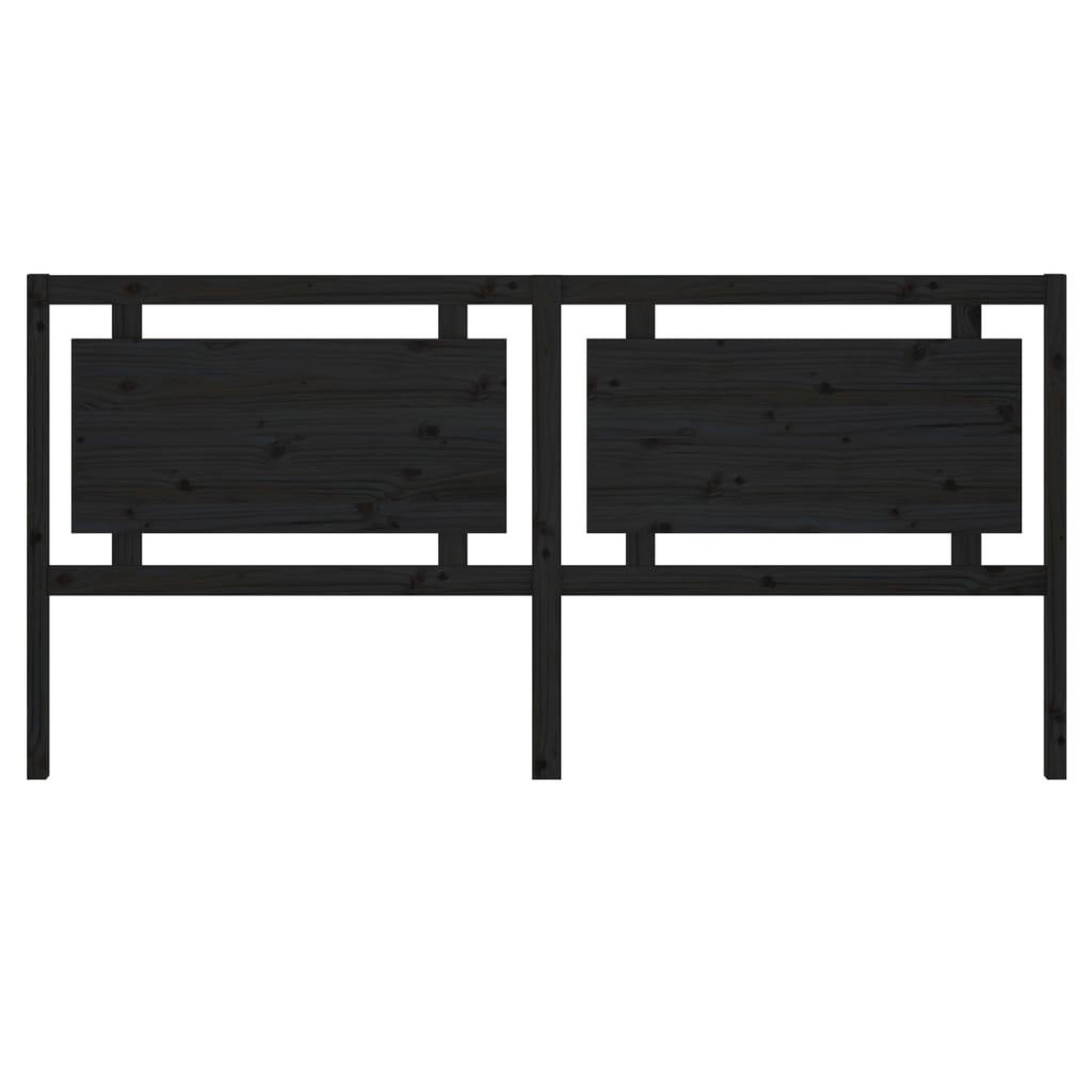 Voir la diapositive 4 : VIDAXL Tete de lit Noir 205,5x4x100 cm Bois massif de pin