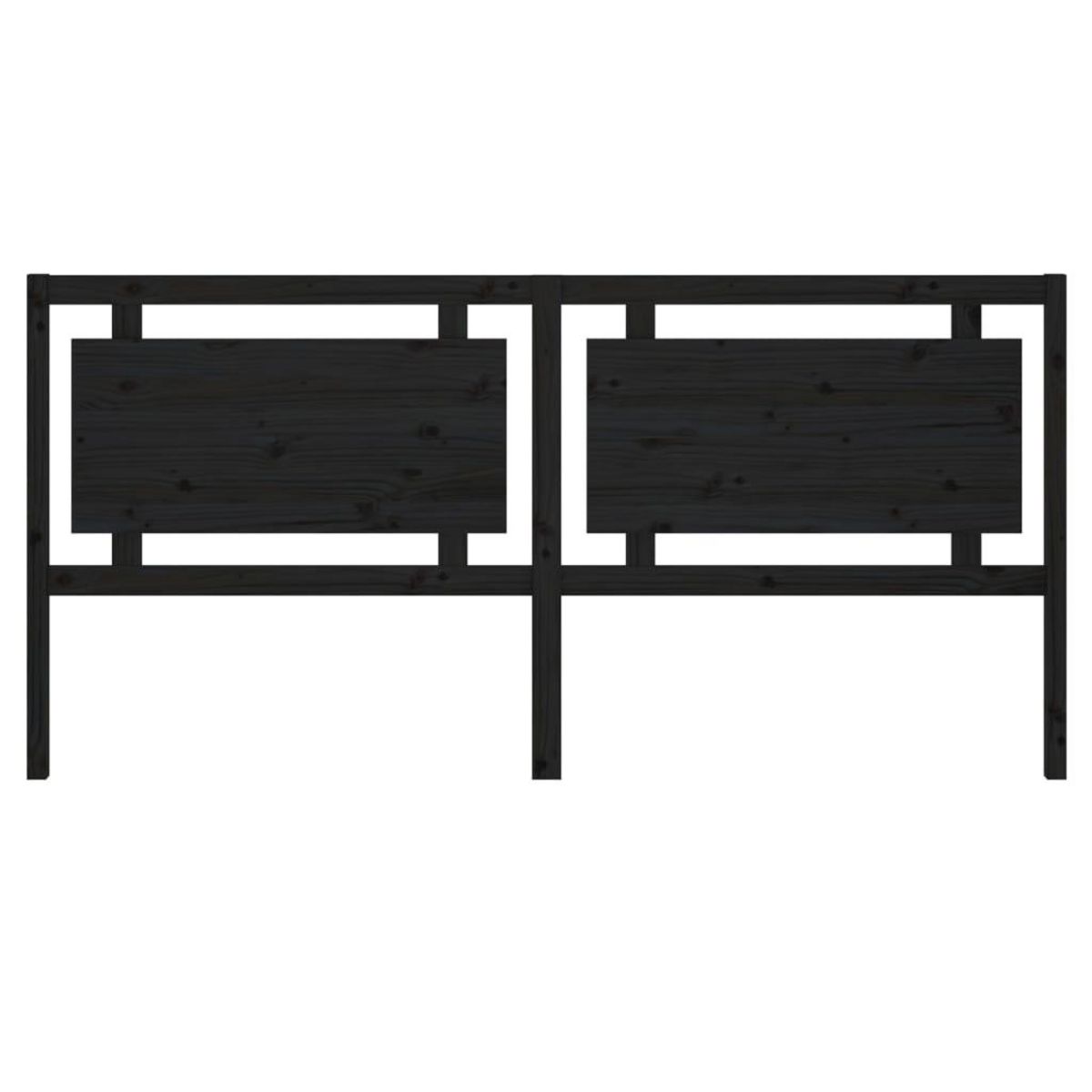 VIDAXL Tete de lit Noir 205,5x4x100 cm Bois massif de pin