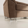 Voir la diapositive 4 : BEST MOBILIER Baoji - canapé d'angle droit 5 places convertible avec têtières et coffre en velours côtelé