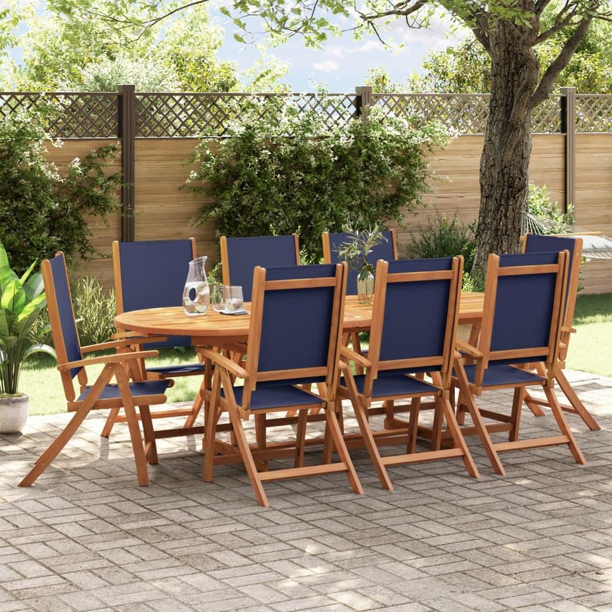 VIDAXL Chaises pliables de jardin lot de 8 bois d'acacia et textilene