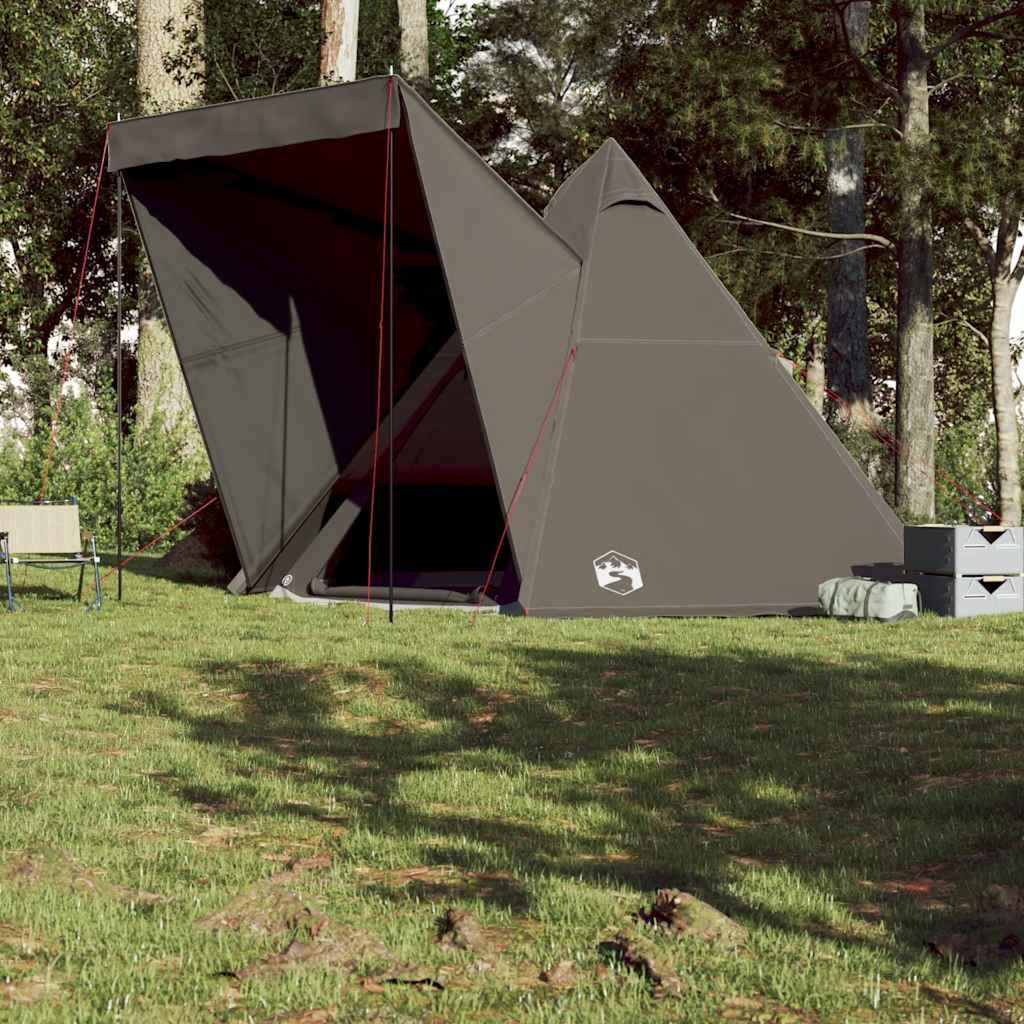 Voir la diapositive 4 : VIDAXL Tente familiale tipi 6 personnes marron impermeable