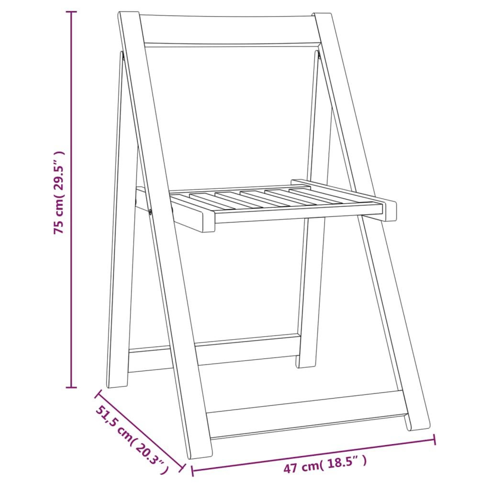 Voir la diapositive 6 : VIDAXL Chaises pliables de jardin lot de 4 Bois d'acacia massif