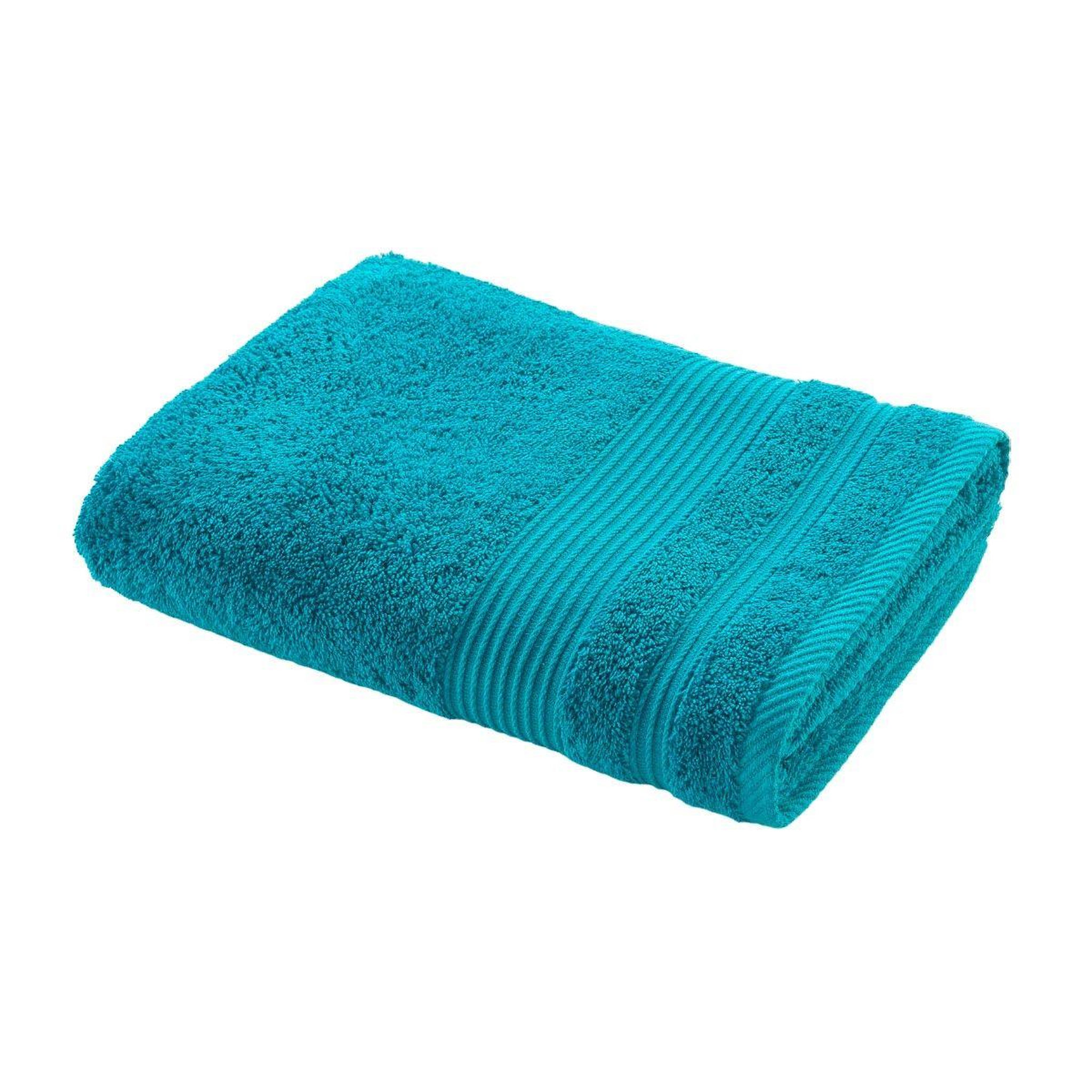Douceur d'Intérieur Drap de douche  tendresse  70x130cm bleu paon