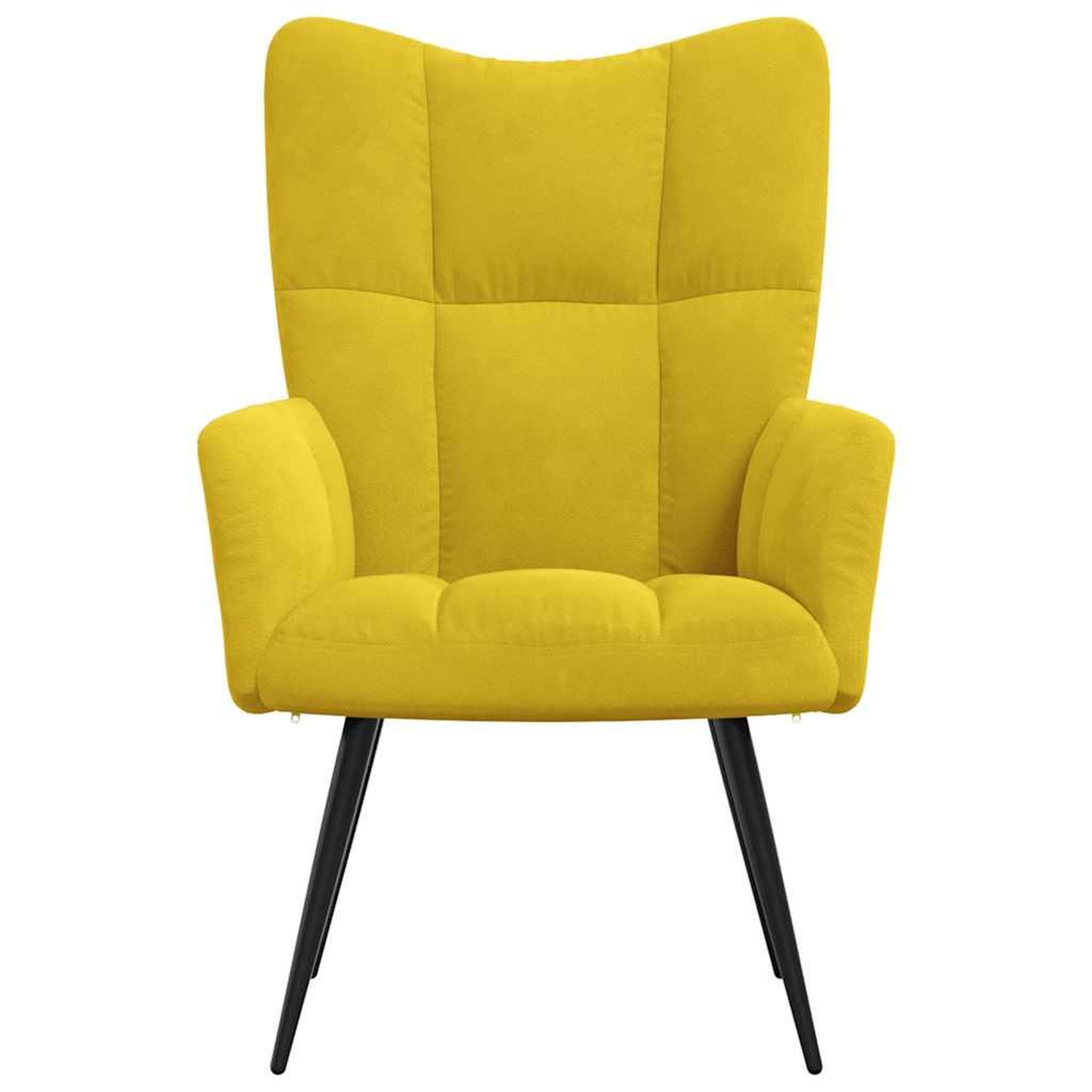 Voir la diapositive 3 : VIDAXL Chaise de relaxation Jaune moutarde Velours