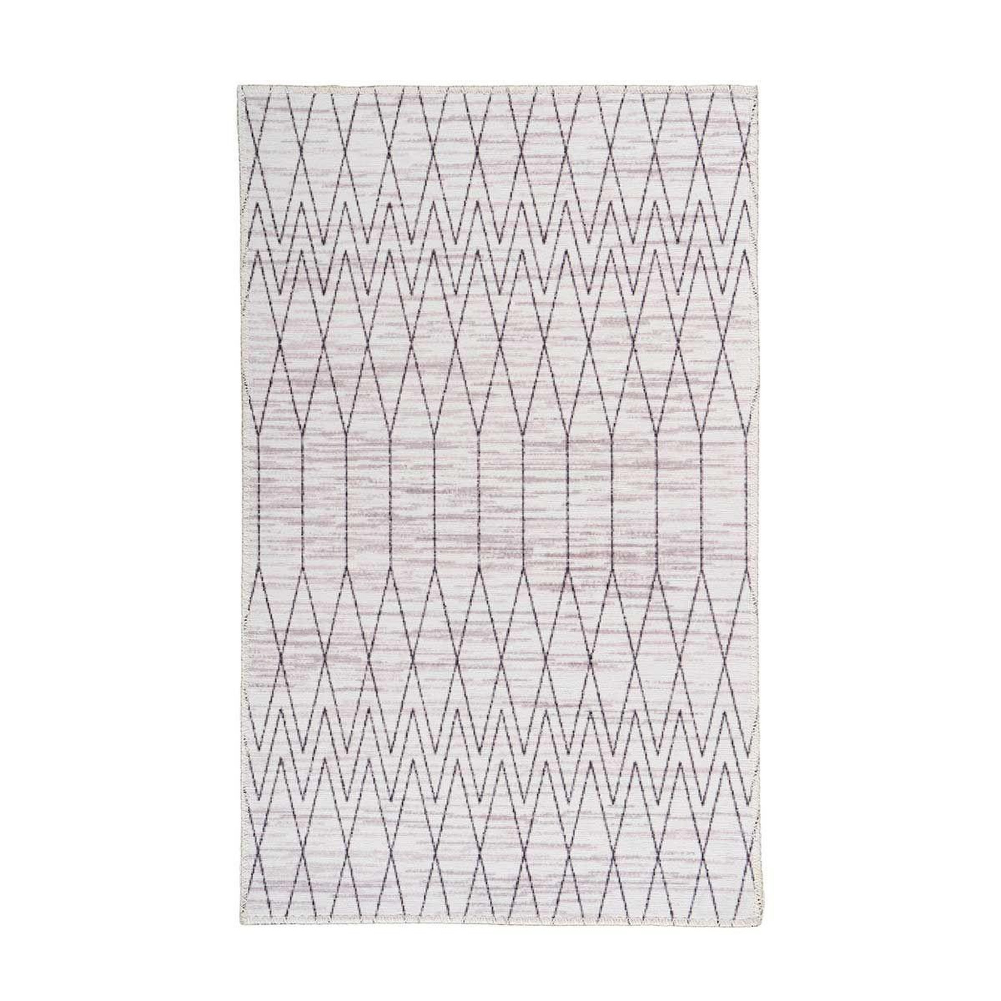 Voir la diapositive 1 : Paris Prix Tapis Tissé Imprimé à Poils Plats  Maya III  Gris