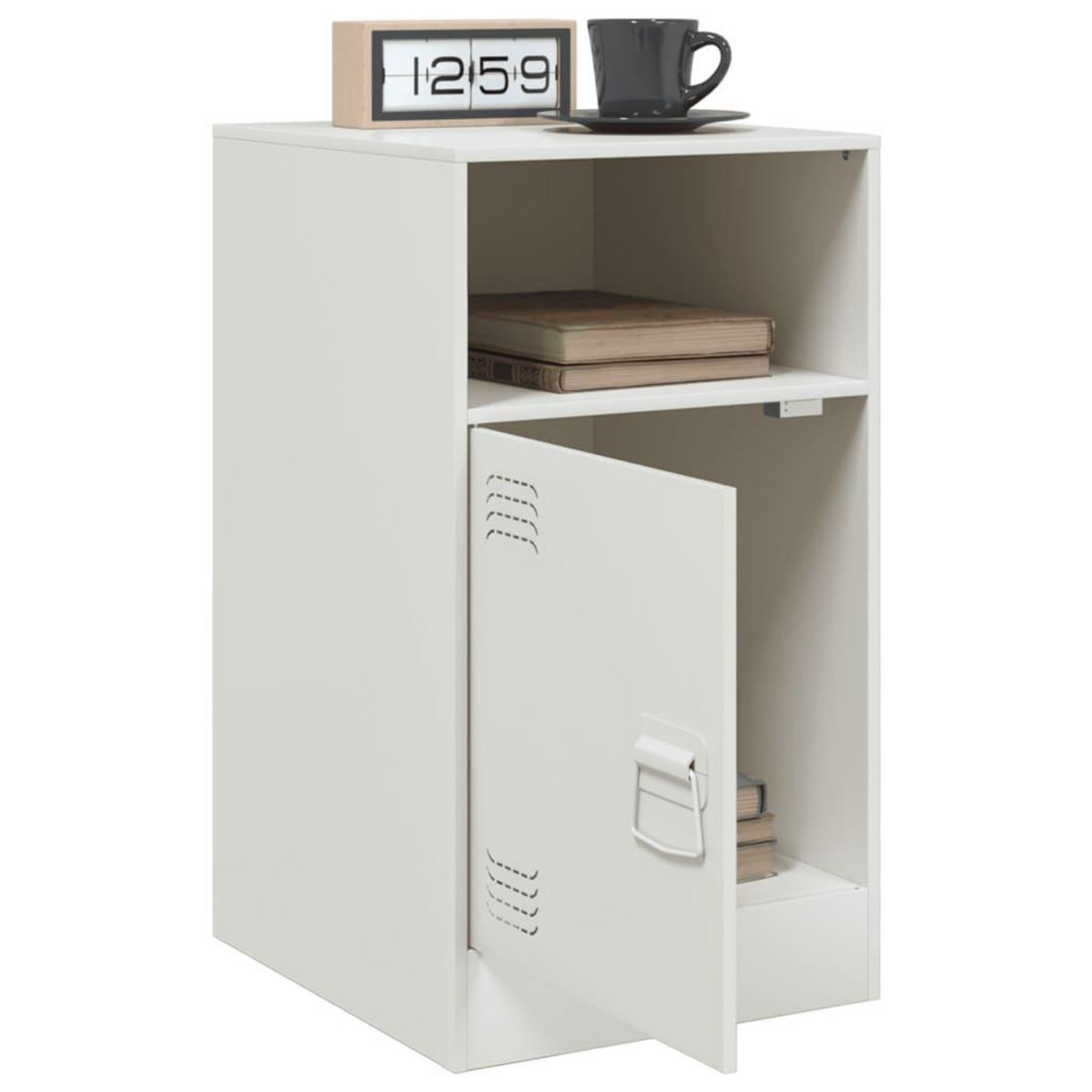 VIDAXL Table de chevet blanc 34,5x39x62 cm acier