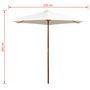 Voir la diapositive 6 : VIDAXL Parasol avec poteau en bois 270 x 270 cm Blanc creme