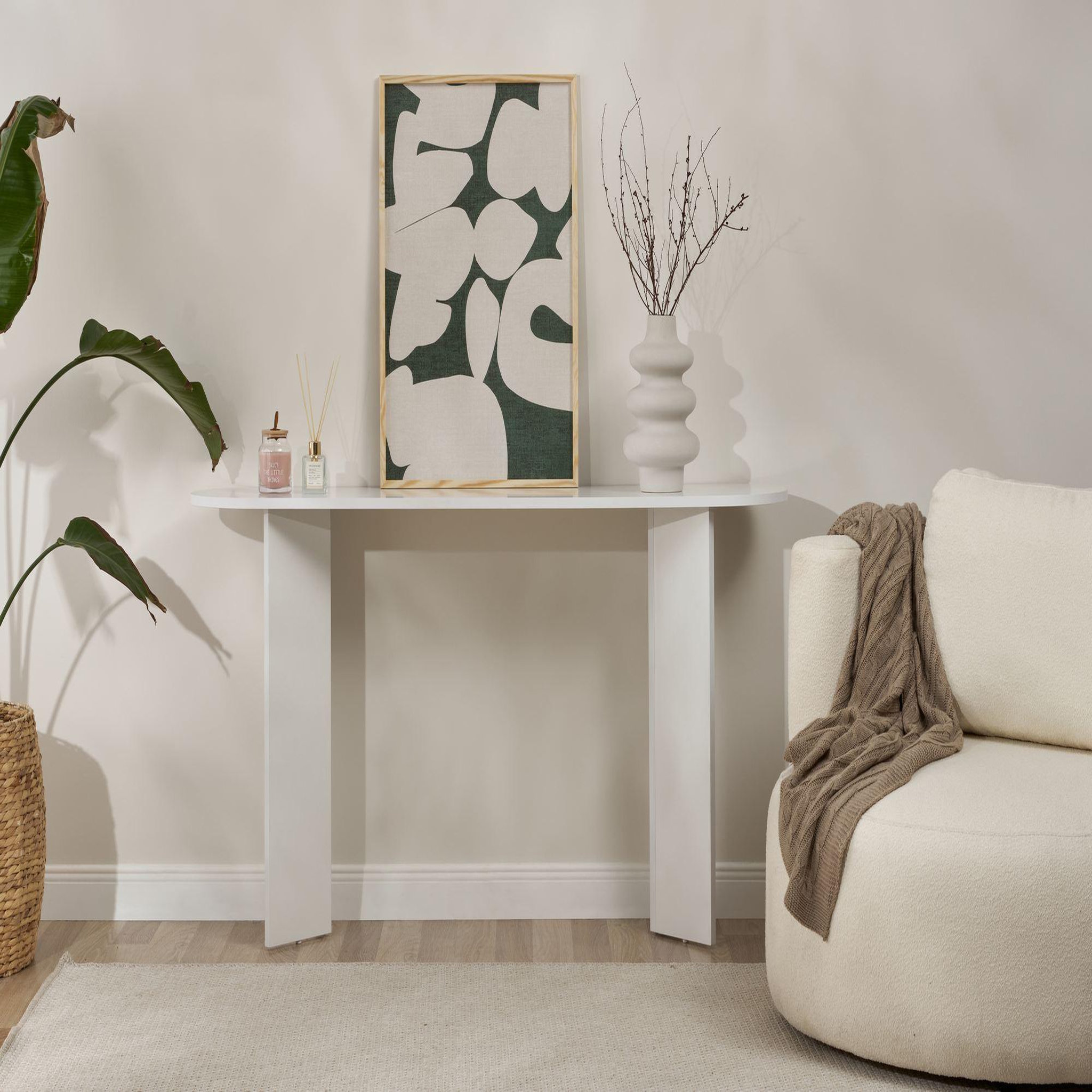 Voir la diapositive 2 : Habitat et Jardin Console en bois  sira  - 150 x 35 x 75 cm - blanc