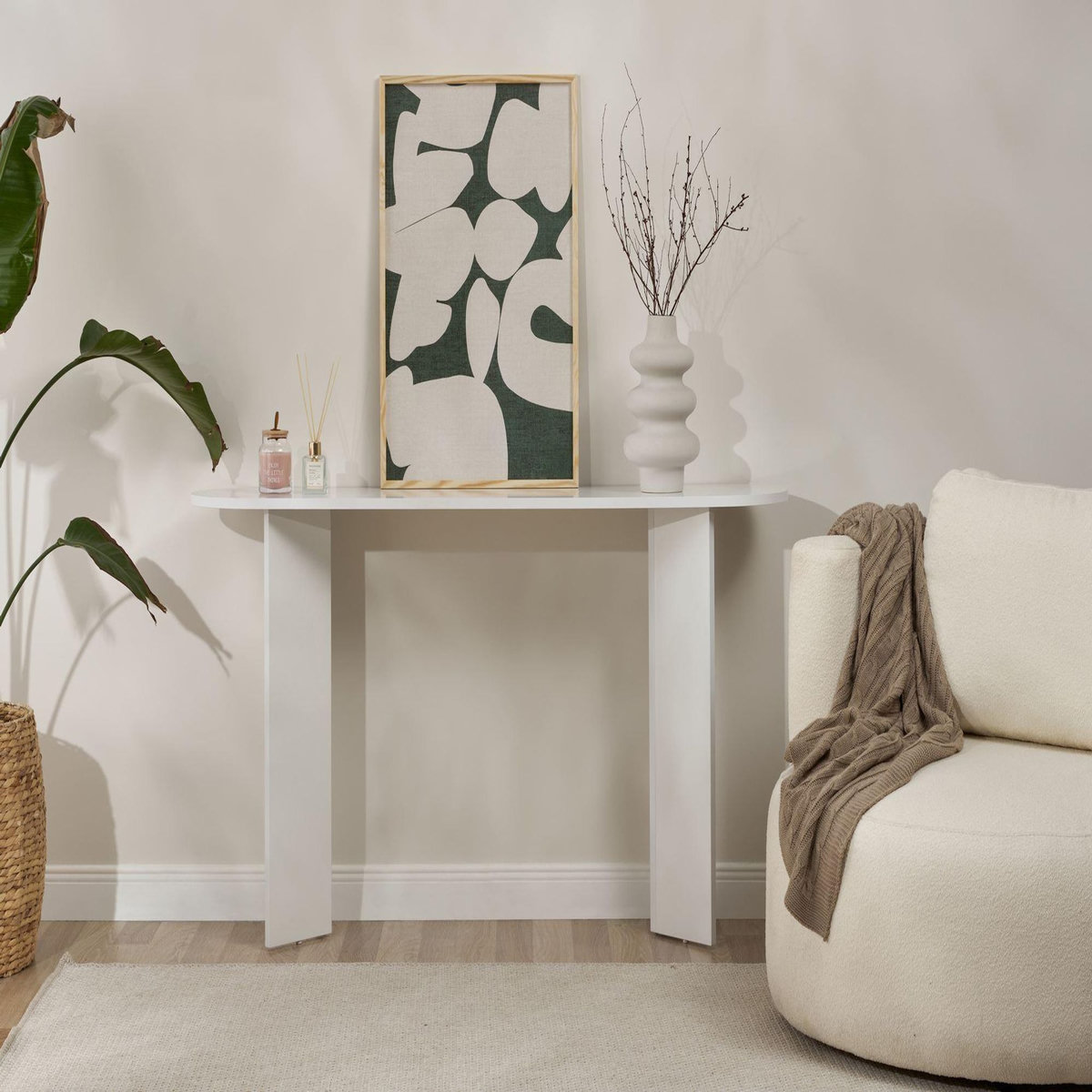 Habitat et Jardin Buffet en bois  Sira  - 35 x 150 x 75 cm - Blanc