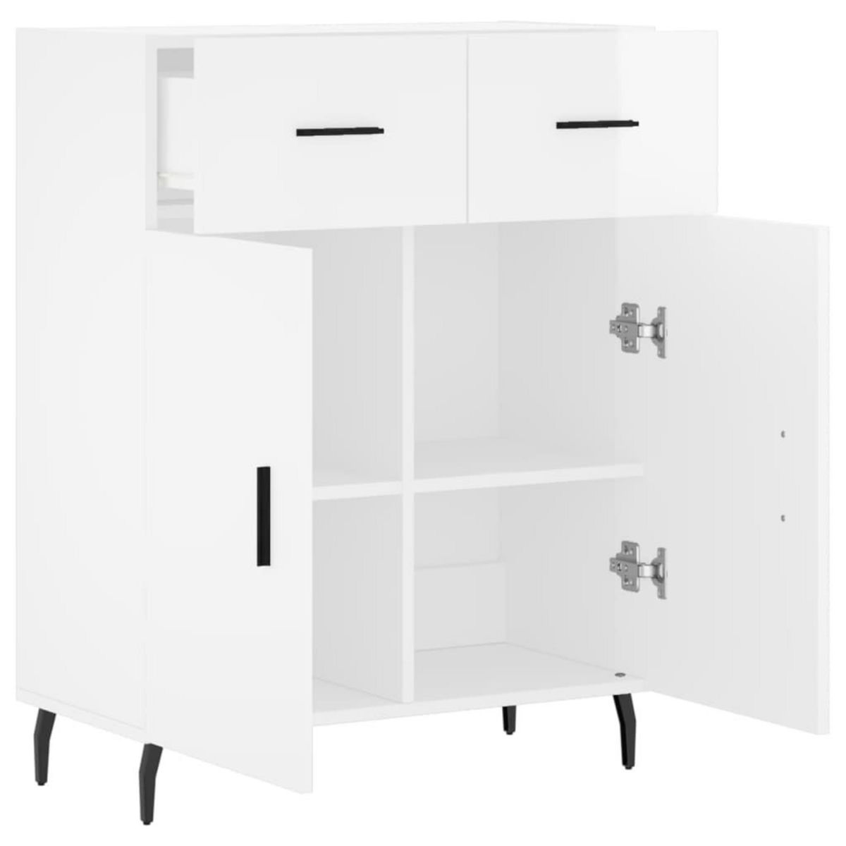 VIDAXL Buffet Blanc brillant 69,5x34x90 cm Bois d'ingenierie