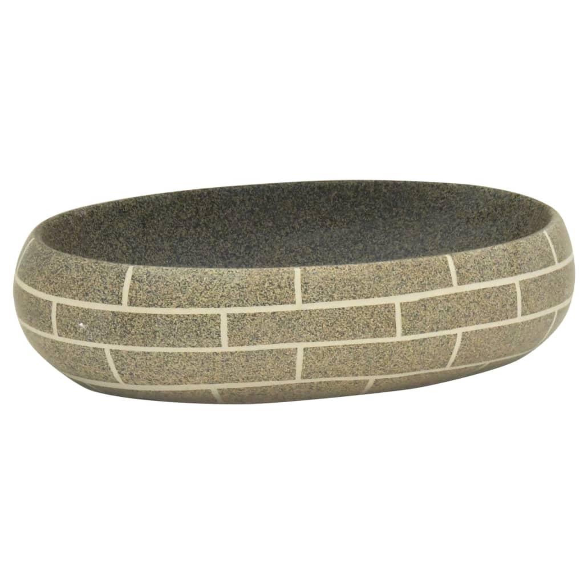 Voir la diapositive 2 : VIDAXL Vasque a poser multicolore ovale 59x40x15 cm ceramique