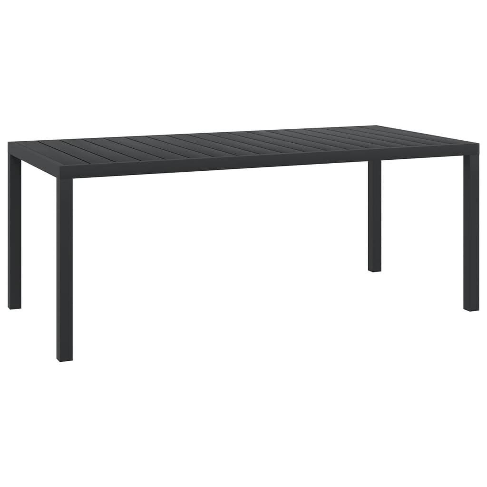 Voir la diapositive 1 : VIDAXL Table de jardin Noir 185 x 90 x 74 cm Aluminium et WPC