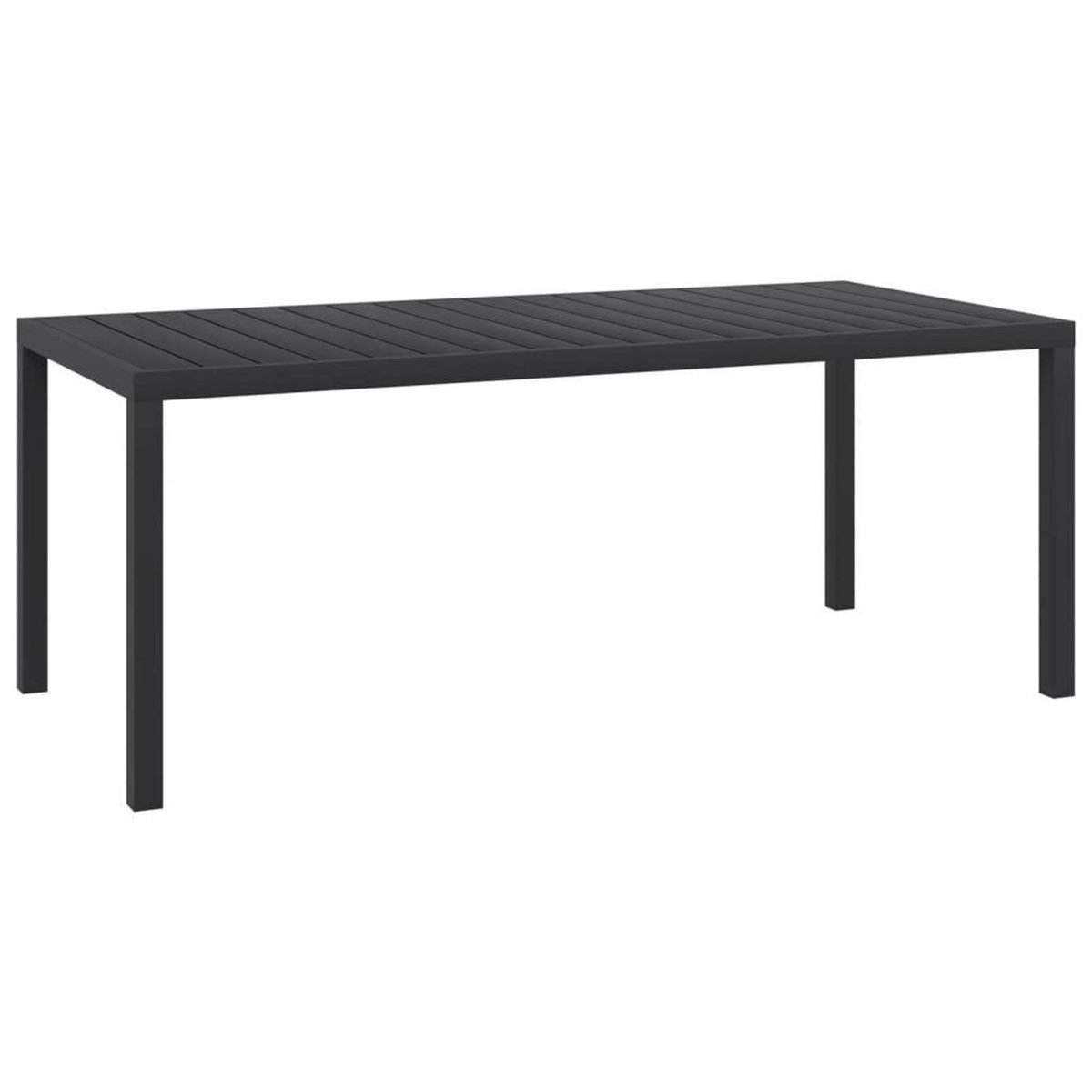 VIDAXL Table de jardin Noir 185 x 90 x 74 cm Aluminium et WPC