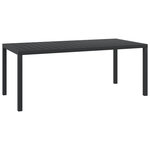 VIDAXL Table de jardin Noir 185 x 90 x 74 cm Aluminium et WPC