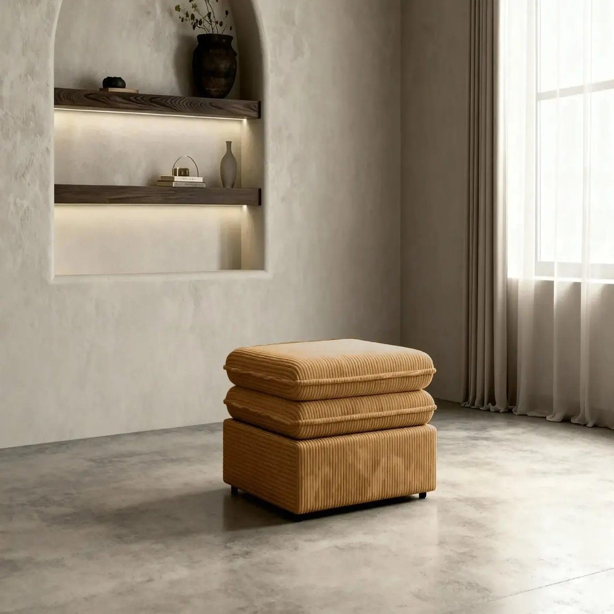 Voir la diapositive 2 : CASANOVA PARIS Oscar - pouf velours cotelé