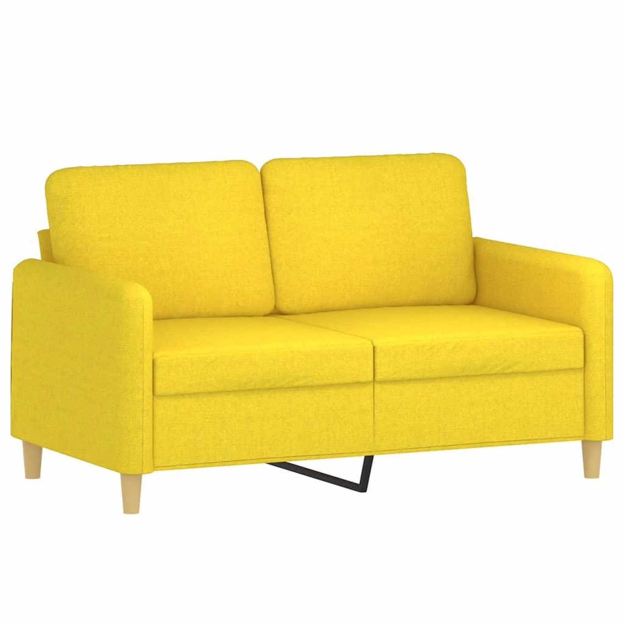 Voir la diapositive 2 : VIDAXL Canape a 2 places Jaune clair 120 cm Tissu