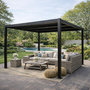 Voir la diapositive 2 : CONCEPT USINE Pergola bioclimatique aluminium et acier lames orientables 3x3m CORFU