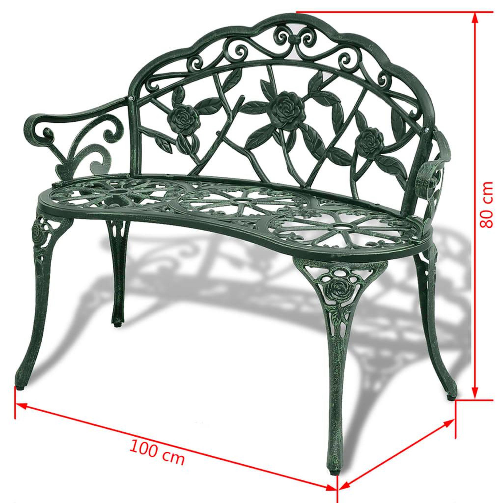 Voir la diapositive 4 : VIDAXL Banc de jardin 100 cm Aluminium coule Vert