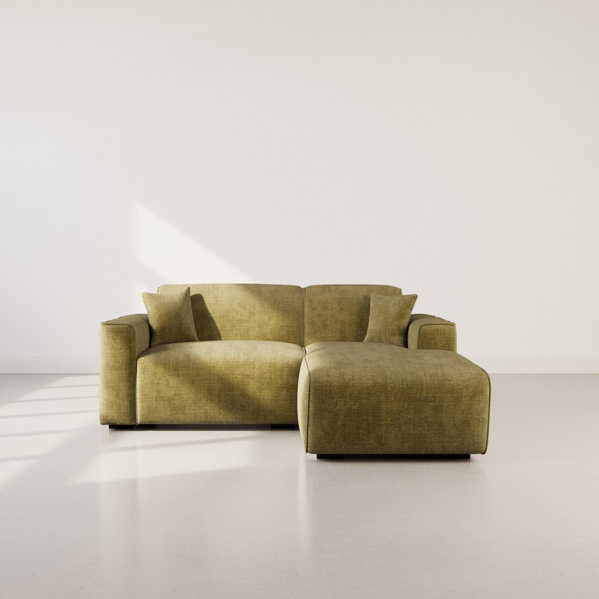Voir la diapositive 4 : BEST MOBILIER Lison - canapé d'angle droit 4 places en velours texturé