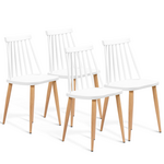 ID MARKET Lot de 4 chaises LILY blanches pour salle à manger
