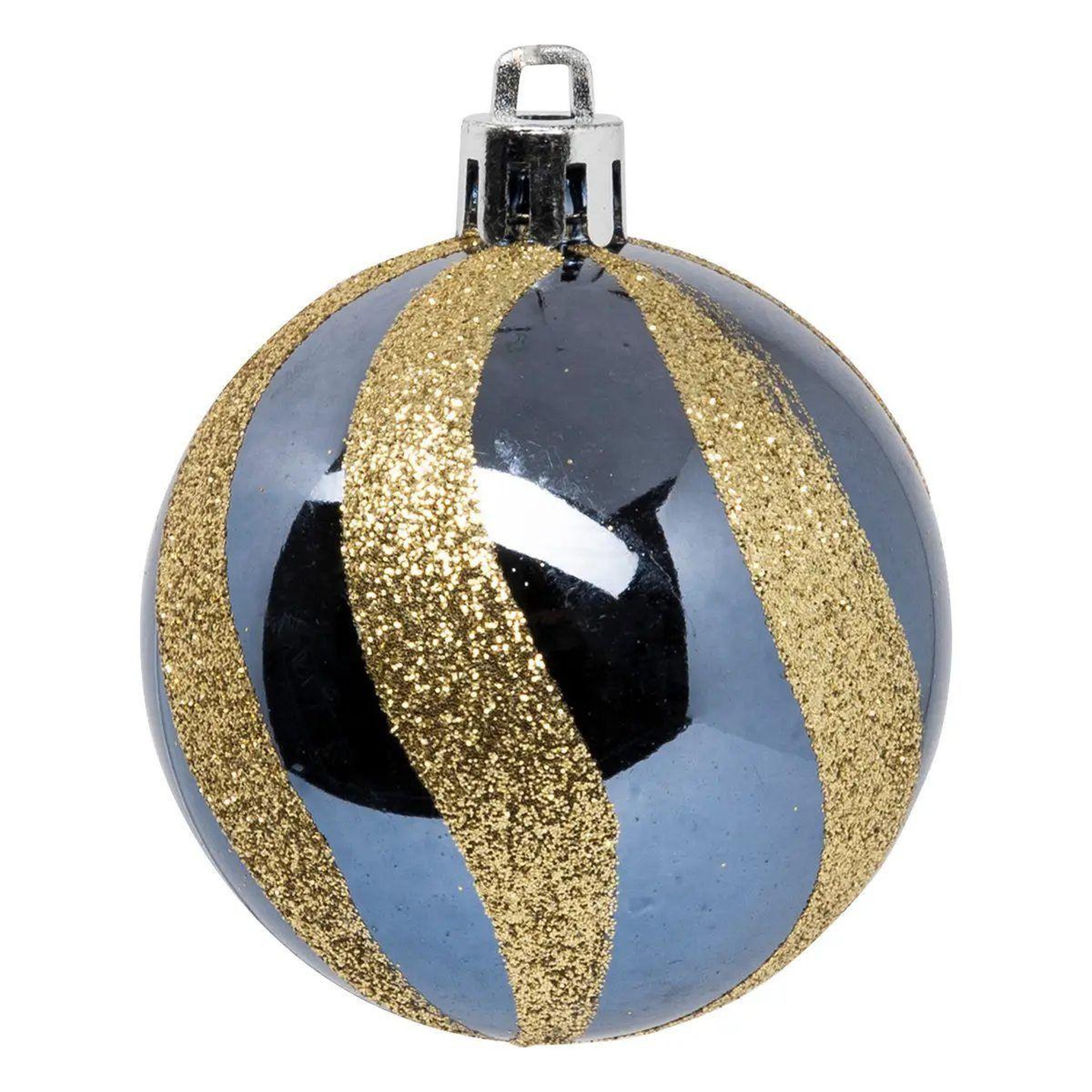 Voir la diapositive 4 : ATMOSPHERA Lot de 25 boules de noël  maison des couleurs  6cm bleu & or
