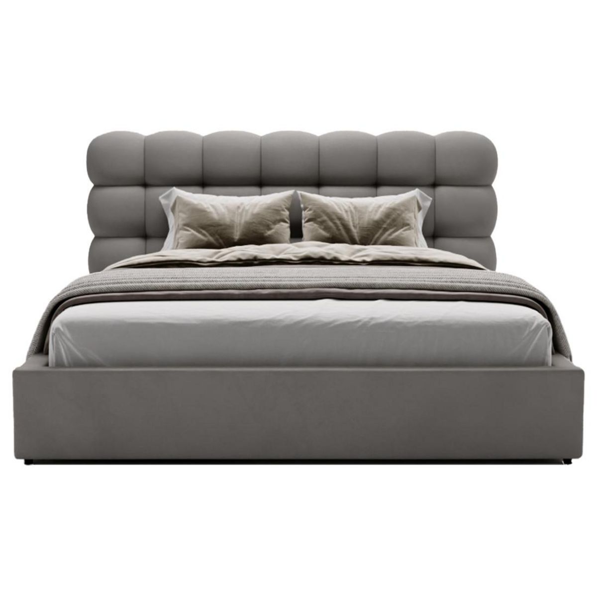 BEST MOBILIER Lotus - lit coffre - 140x200 cm - sommier inclus - en velours