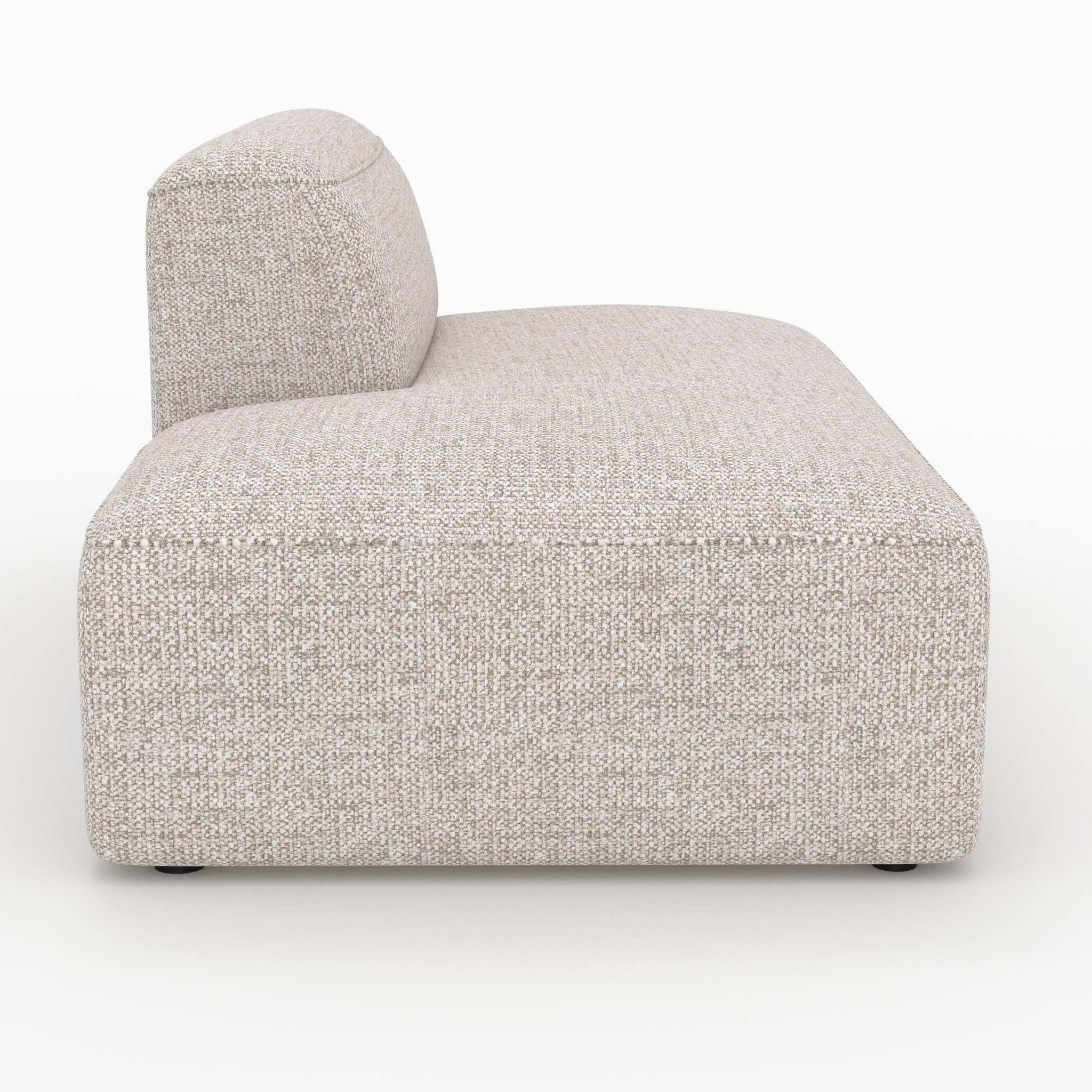 Voir la diapositive 6 : MAISON PAVANE Méridienne dossier à droite pour canapé modulable en tissu beige-hestia