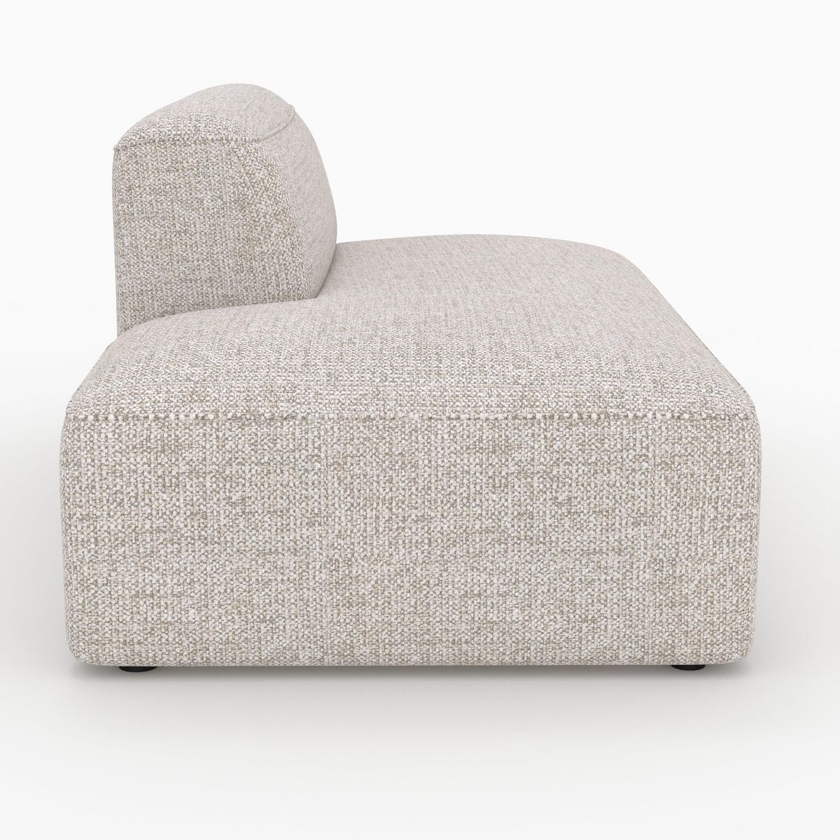 Rendez vous déco Méridienne dossier à droite pour canapé modulable en tissu beige-Hestia