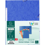 EXACOMPTA Lot de 5 chemises cartonnées à élastiques 24x32cm 3 rabats coloris assortis