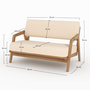 Voir la diapositive 6 : Rendez vous déco Canapé de jardin en bois d'acacia, tissu beige clair 2 places-Siargao