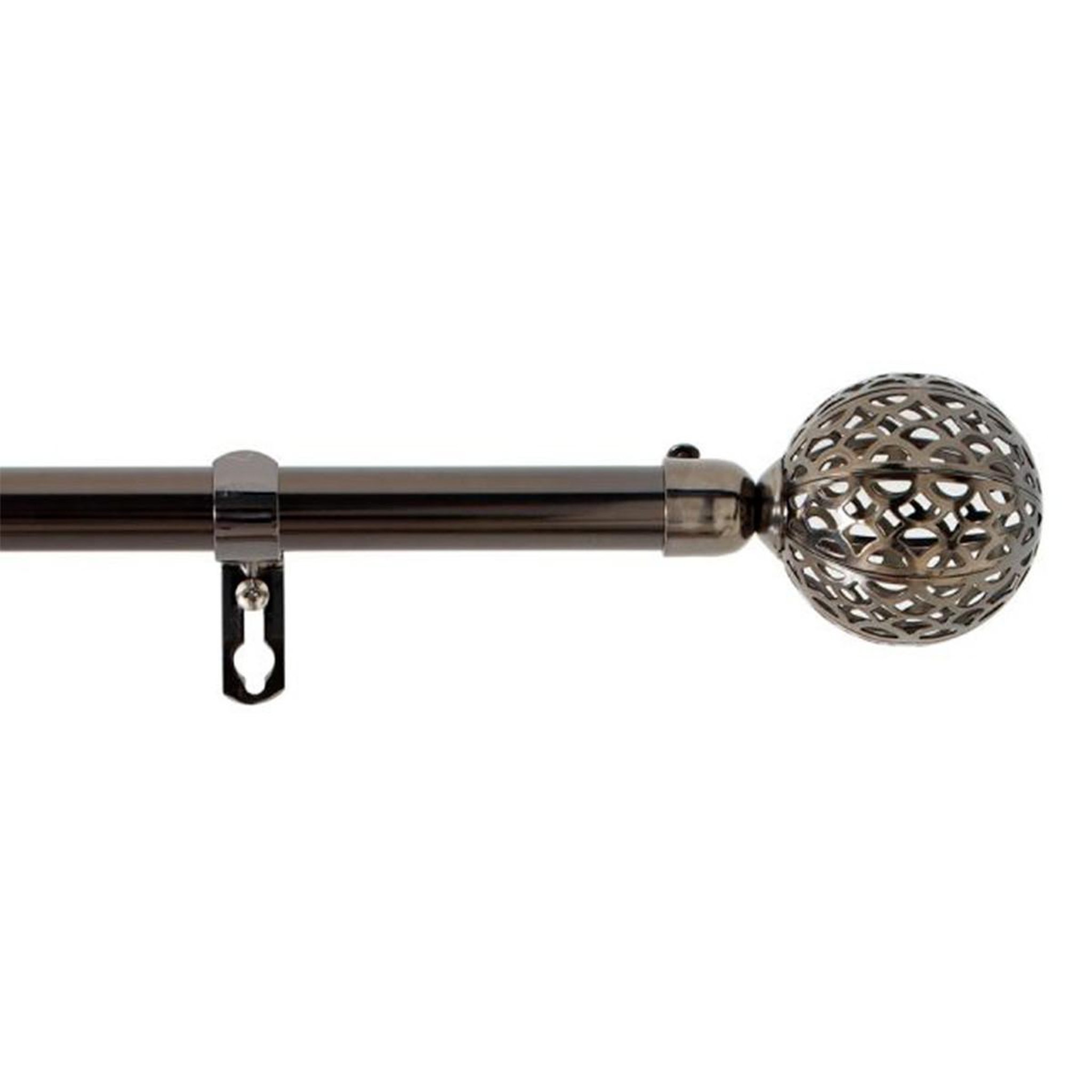 Douceur d'Intérieur Kit Tringle Déco Extensible  Globa  120-210cm Nickel