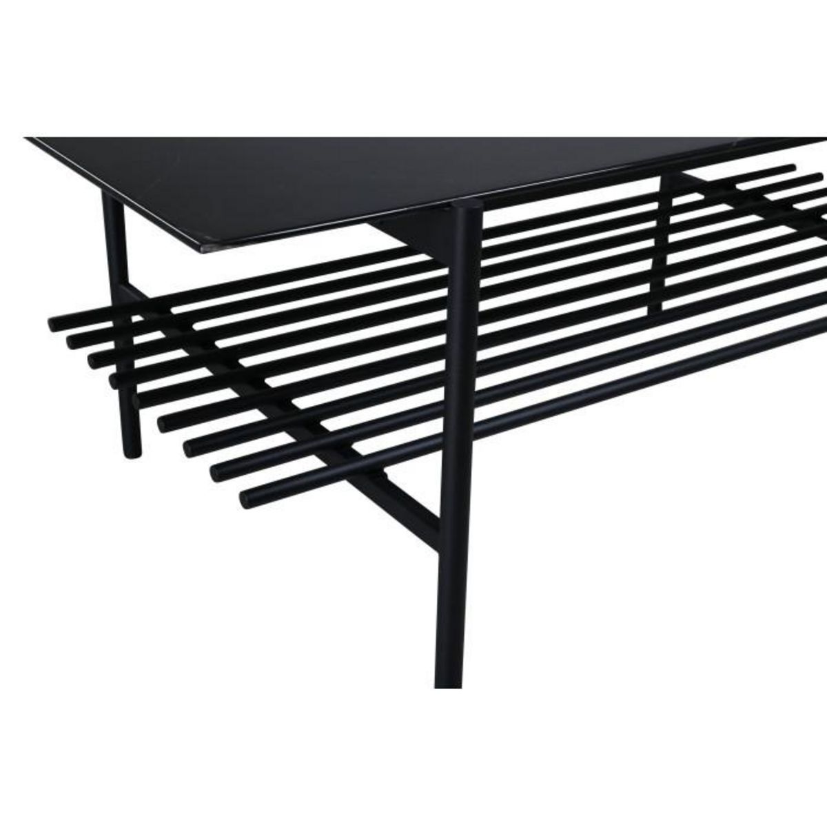 Paris Prix Table Basse en Verre  Von Staf  120cm Noir Marbre