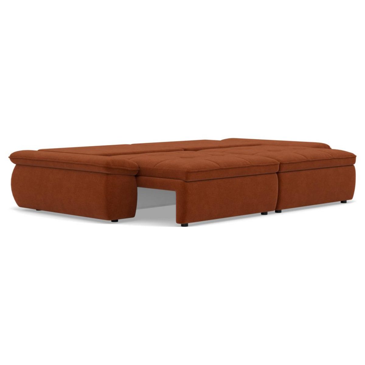 LISA DESIGN Elvona - canapé droit 3 places convertible avec coffre en tissu texturé