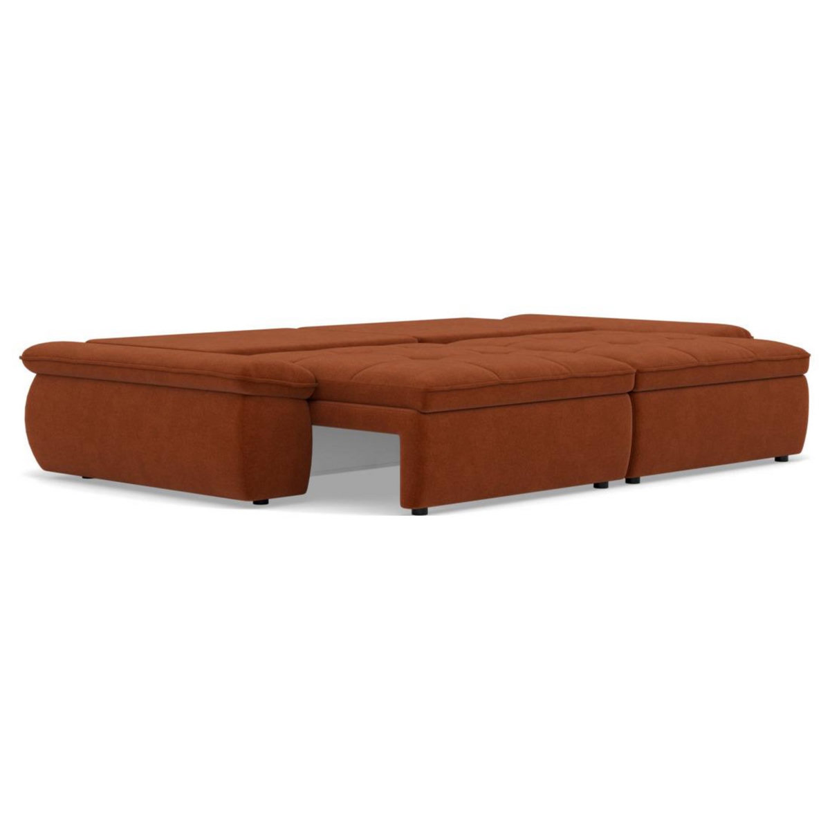 LISA DESIGN Elvona - canapé droit 3 places convertible avec coffre en tissu texturé