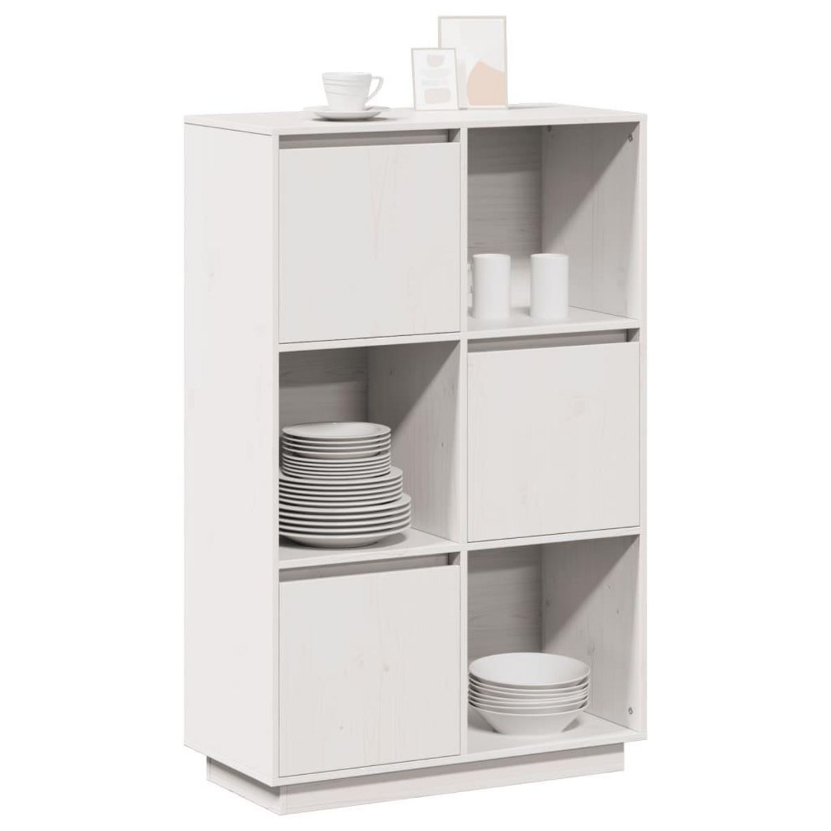 VIDAXL Buffet haut Blanc 74x35x117 cm Bois massif de pin