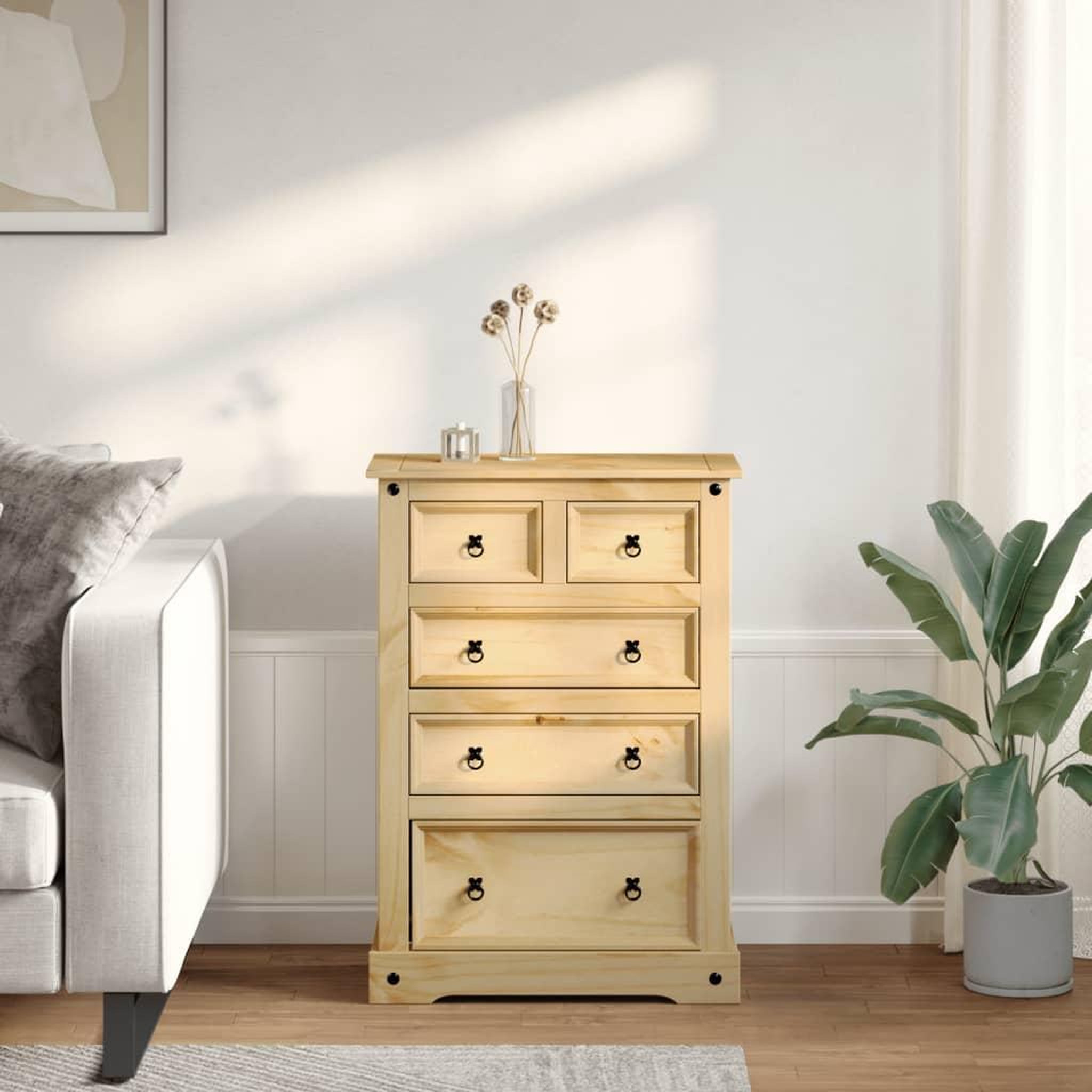 Voir la diapositive 3 : VIDAXL Commode  80x43x114 cm bois massif de pin