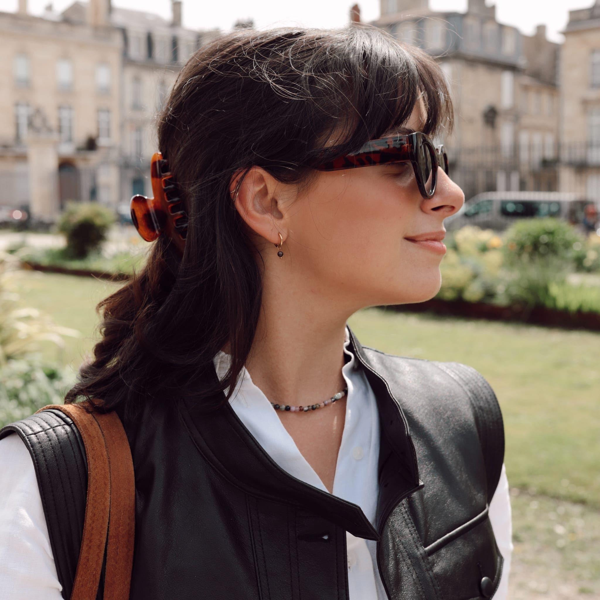 Voir la diapositive 3 : SLOYA Boucles d'oreilles créoles Serena en pierres Tourmaline