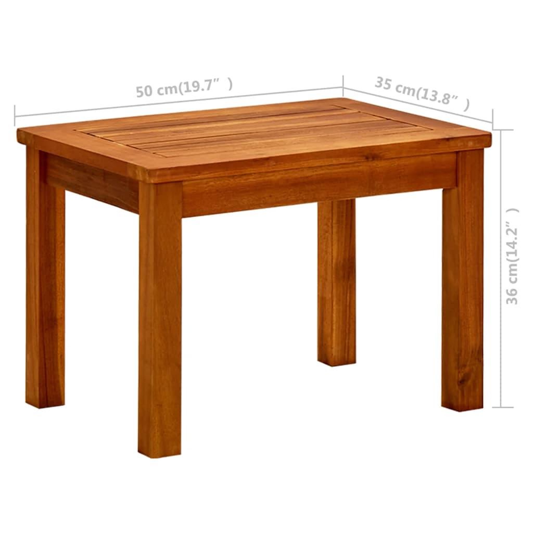 Voir la diapositive 6 : VIDAXL Table basse de jardin 50x35x36 cm Bois solide d'acacia