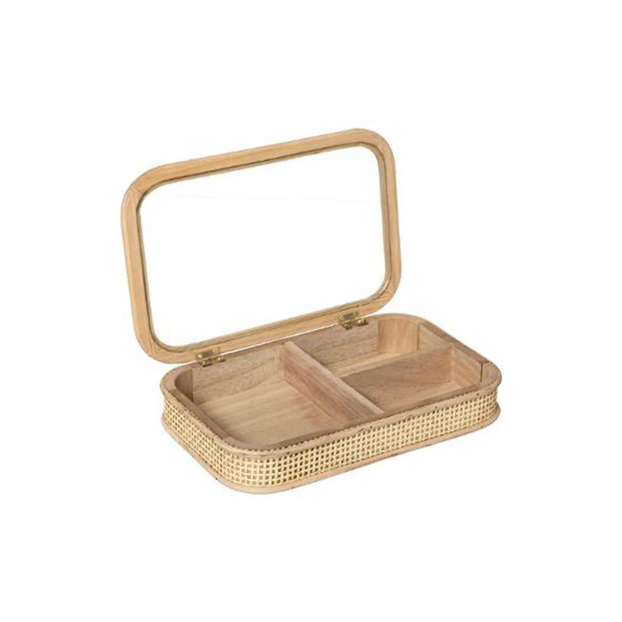 Voir la diapositive 2 : ATMOSPHERA Boite à bijoux déco  cannage  28cm naturel