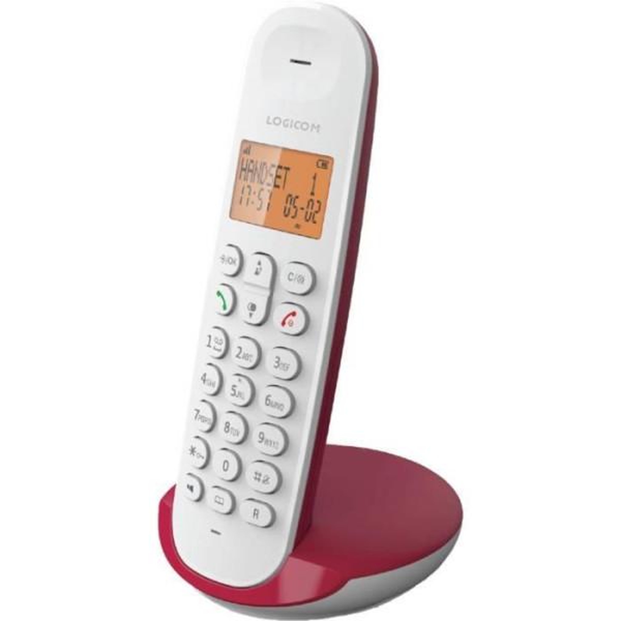 Logicom Téléphone fixe sans fil - LOGICOM - DECT ILOA 150 SOLO - Framboise - Sans répondeur