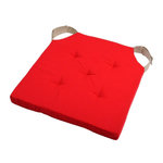 STOF Lot de 4 galettes de chaise attaches velcro 38x38 coloris rouge