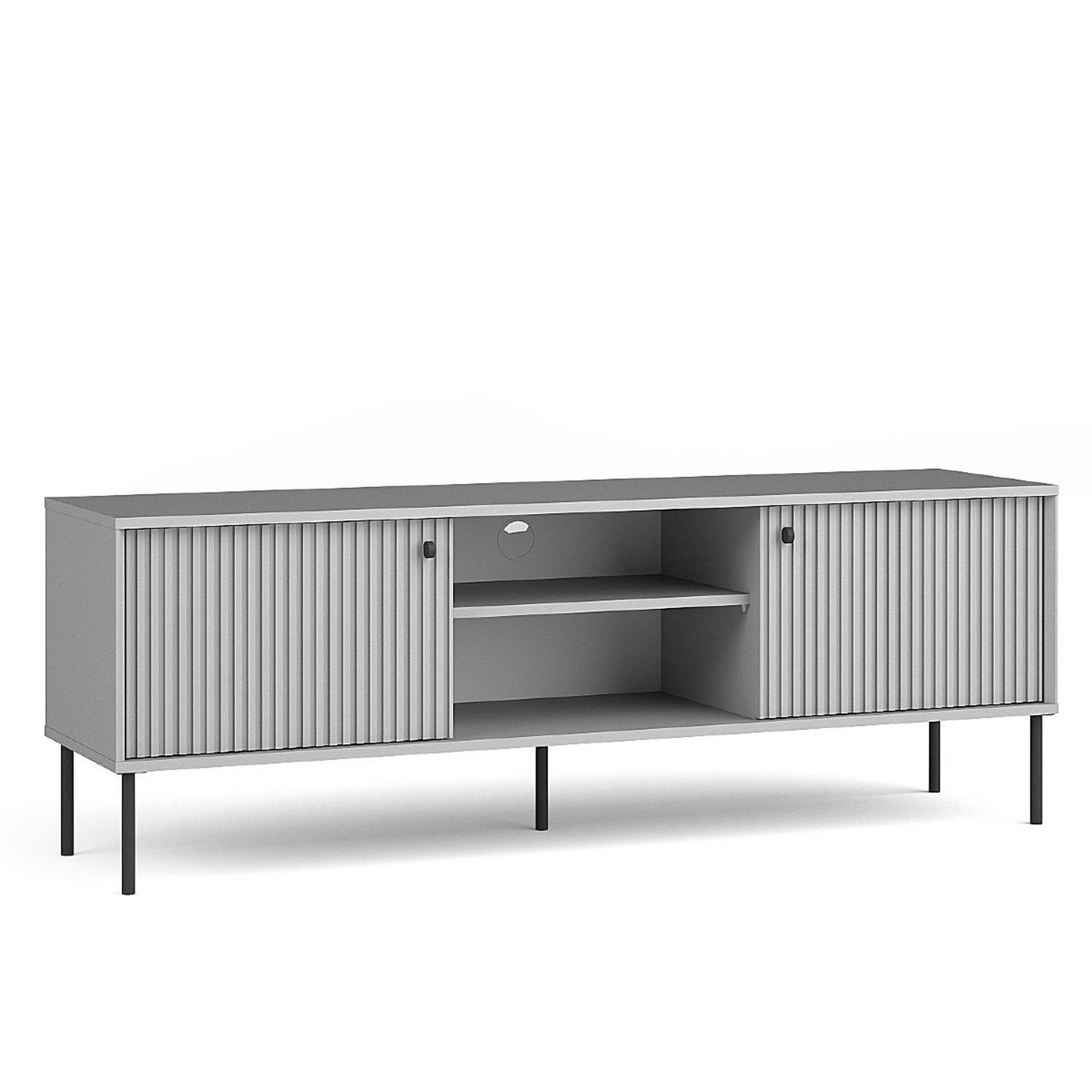 JLC KREATION Meuble tv moderne gris 160cm simy
