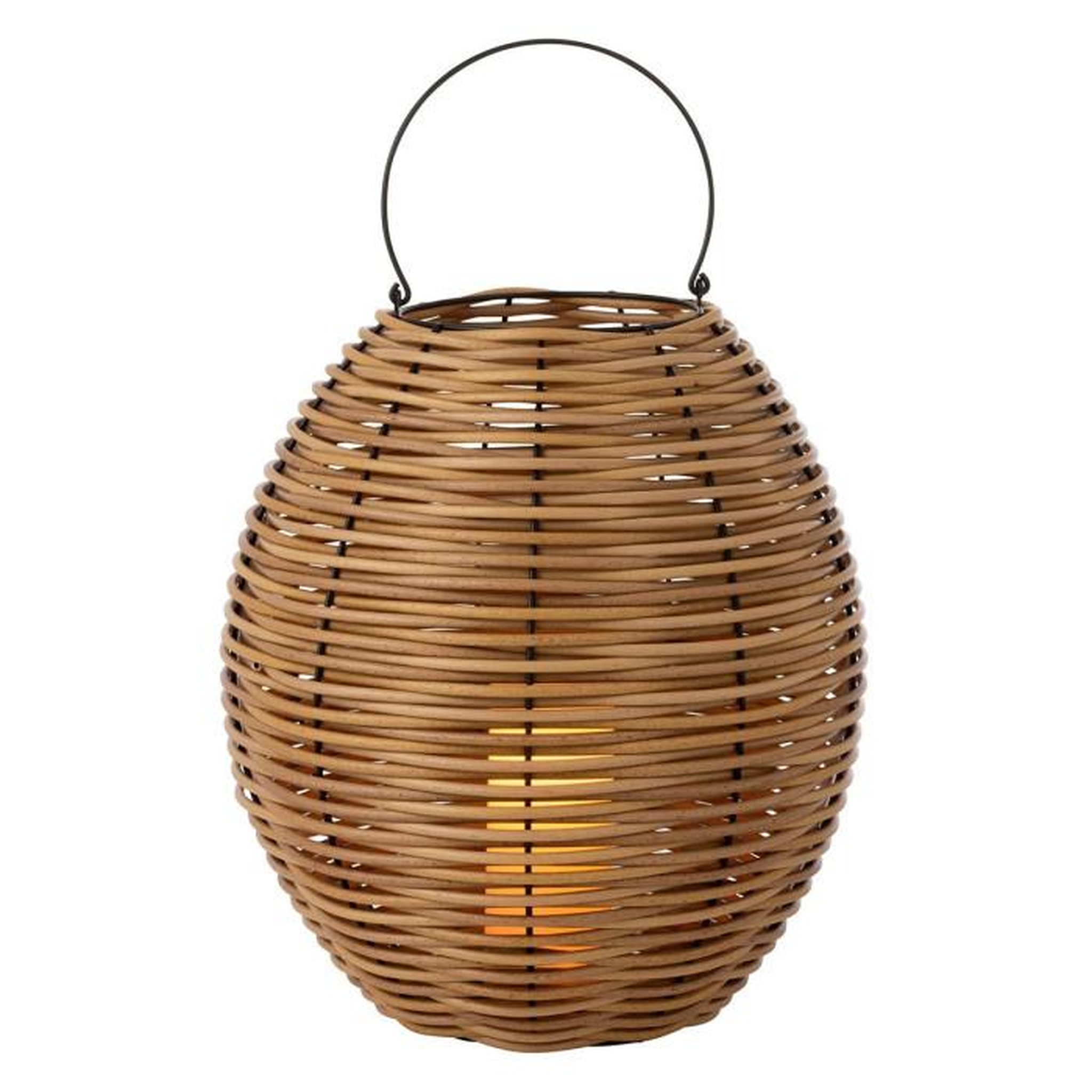 Voir la diapositive 2 : Paris Prix Lanterne Design à Led  Tissé  48cm Naturel