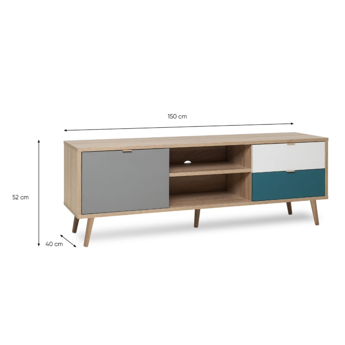 CONCEPT USINE Meuble TV scandinave 150cm PERAST