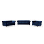 Voir la diapositive 5 : Paris Prix Fauteuil Design Velours  Chesterfield  111cm Bleu