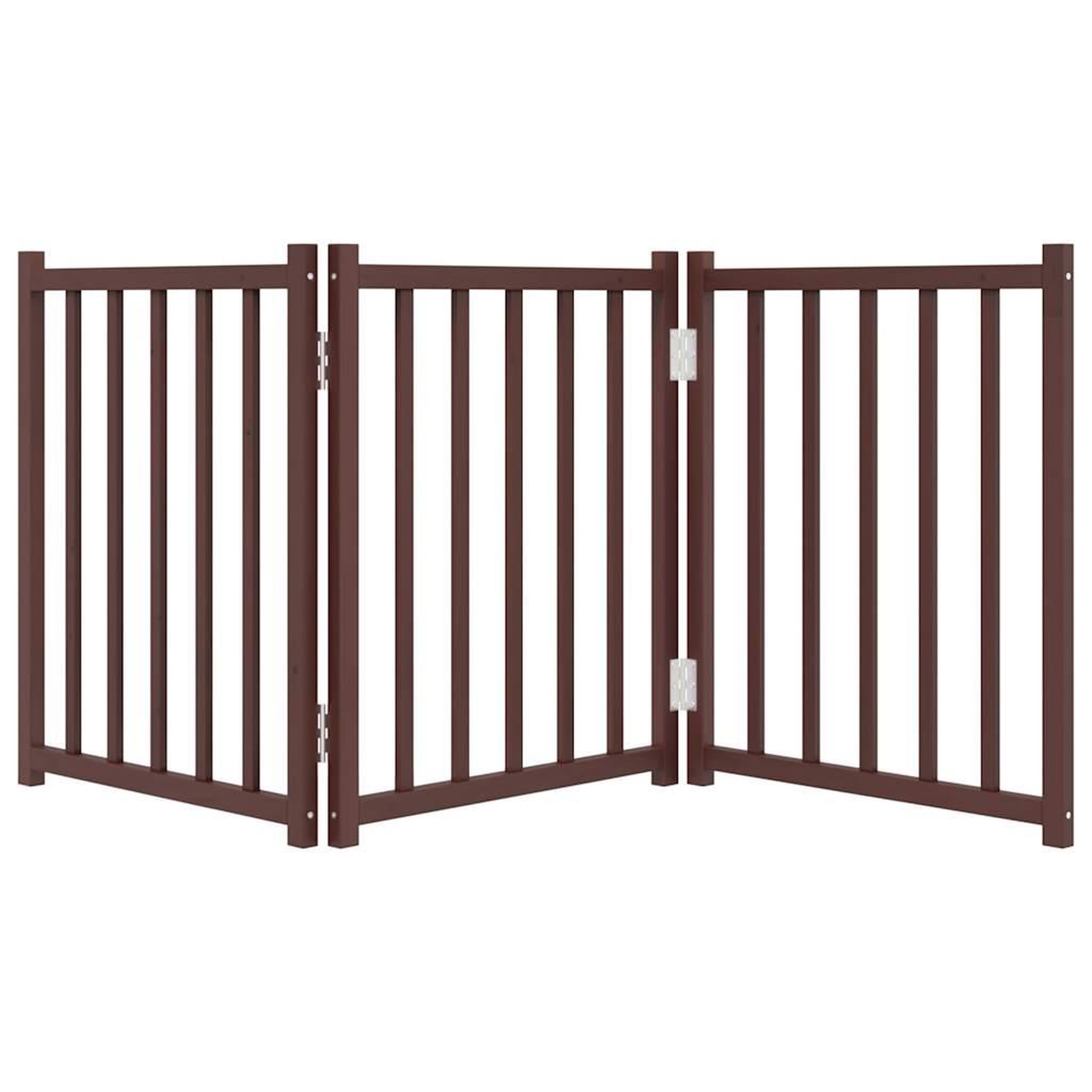 Voir la diapositive 4 : VIDAXL Barriere pour chien pliable 3 panneaux 150 cm bois sapin massif