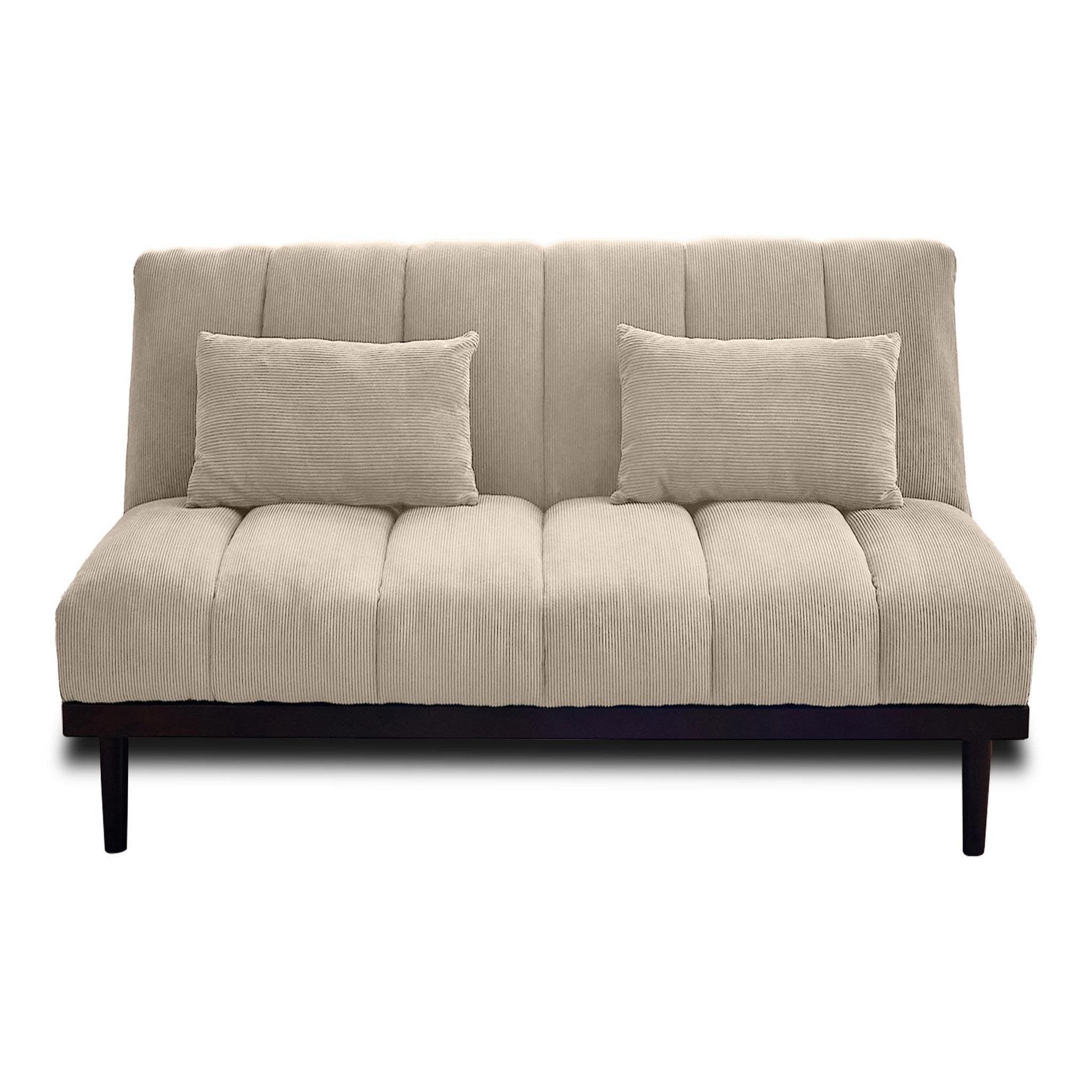 BEST MOBILIER Samarra - canapé convertible clic-clac 2 places - velours côtelé. Coloris disponibles : Vert, Orange, Beige