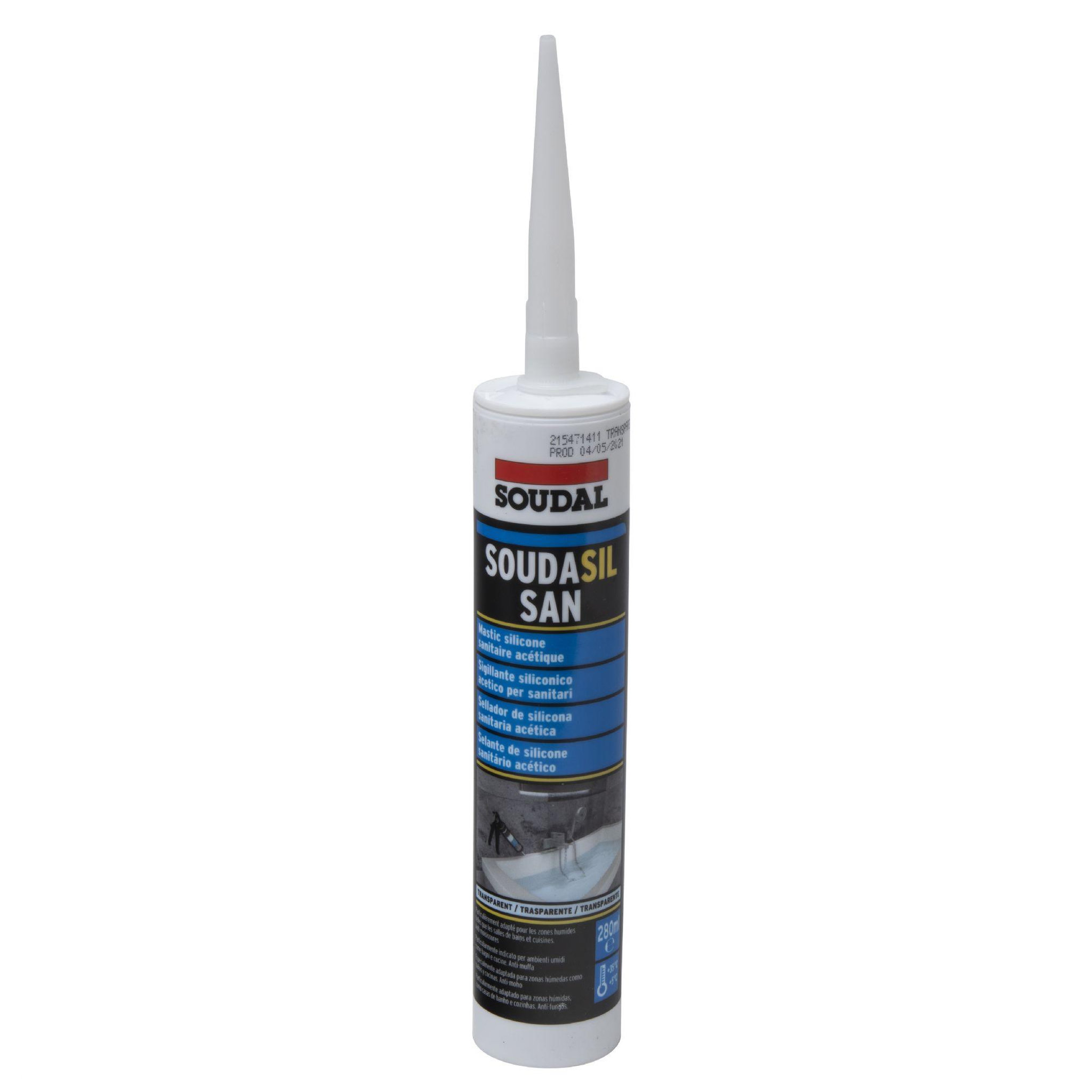 Voir la diapositive 2 : Soudal Cartouche sanitaire transparent 280ml Soudal